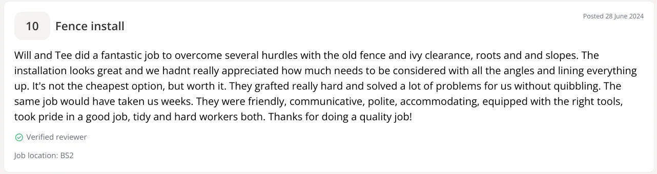 Bristol fencing checkatrade review 5