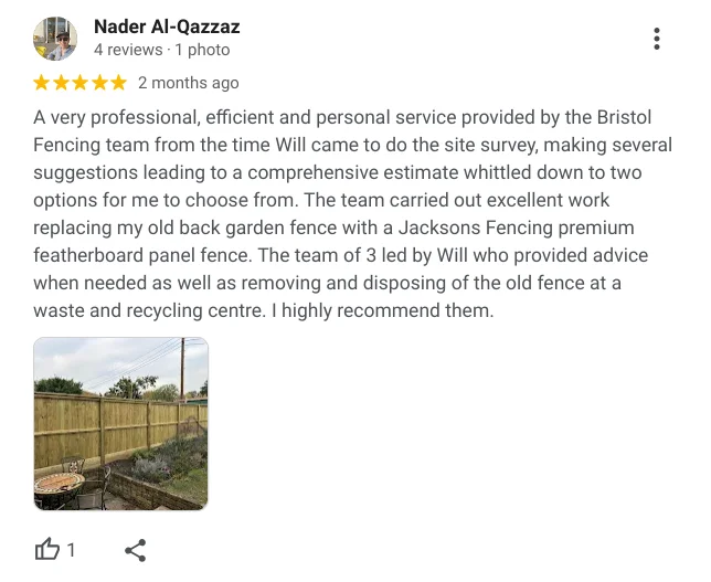 Bristol fencing google review 3