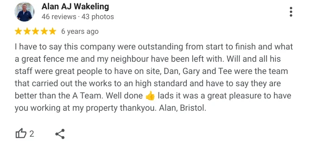 Bristol fencing google review 7